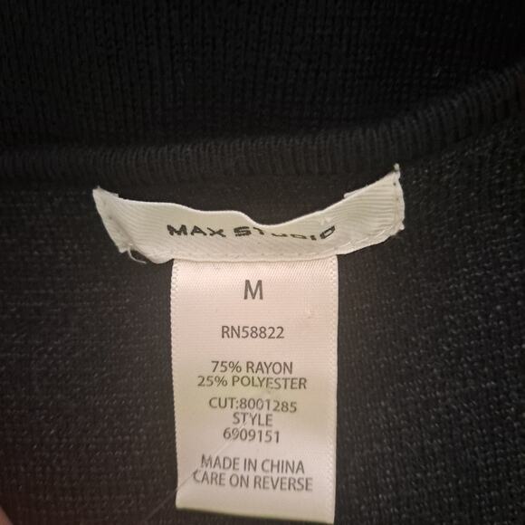 Max Studio Black & Gray Geometric Print V-neck Bodycon Sweater Dress - M - Picture 7 of 7